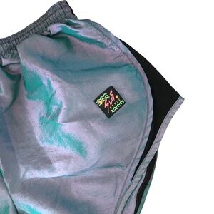 Vintage Surf Style Shorts Purple Metallic Iridescent Skater 90s USA XXL